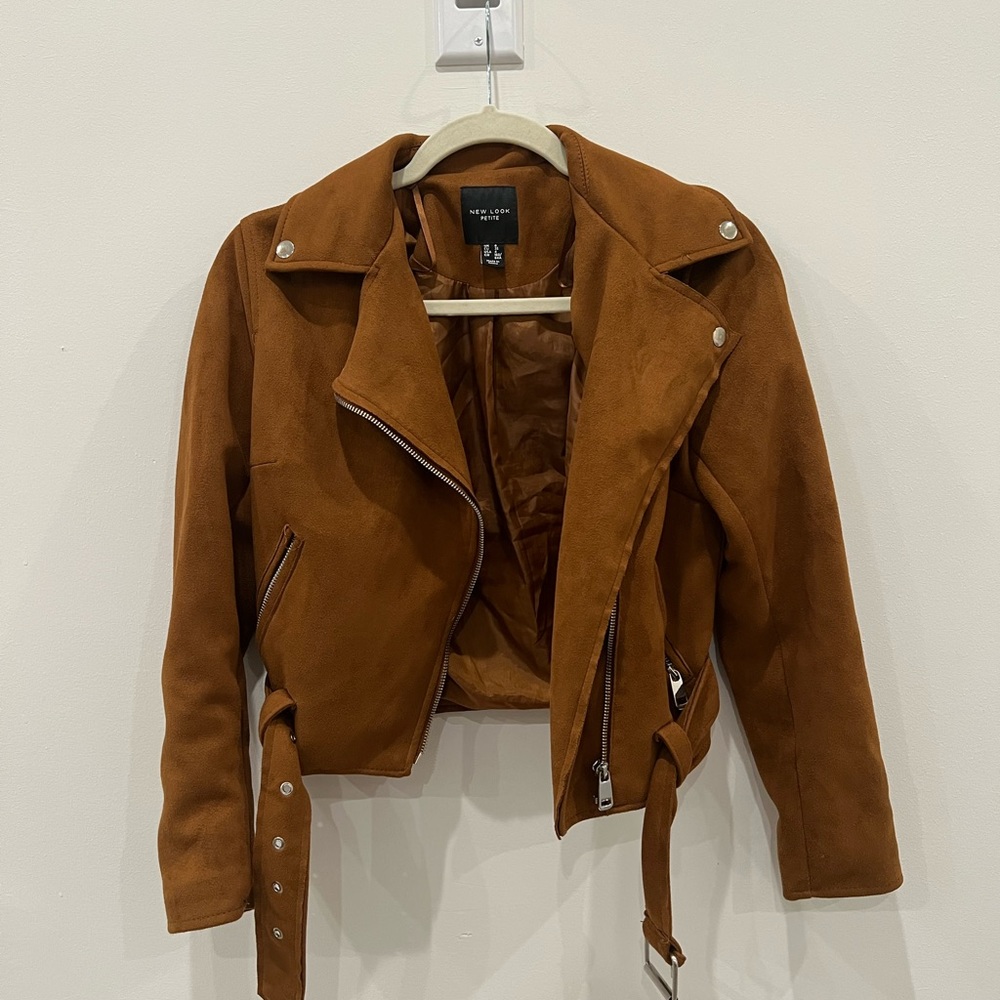 velvet texture petite biker jacket